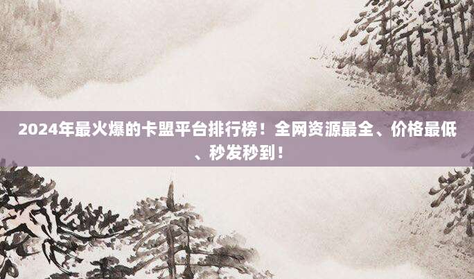 2024年最火爆的卡盟平台排行榜!全网资源最全、价格最低、秒发秒到!