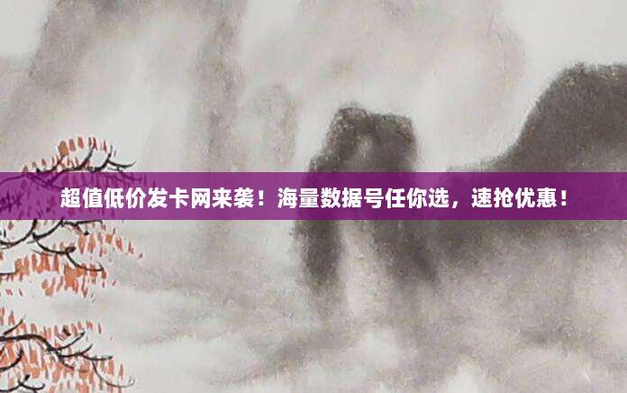 超值低价发卡网来袭!海量数据号任你选,速抢优惠!