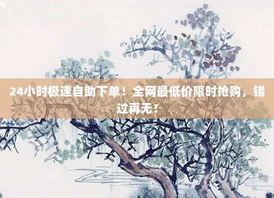 24小时极速自助下单!全网最低价限时抢购,错过再无!