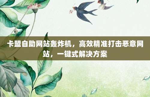 卡盟自助网站轰炸机,高效精准打击恶意网站,一键式解决方案
