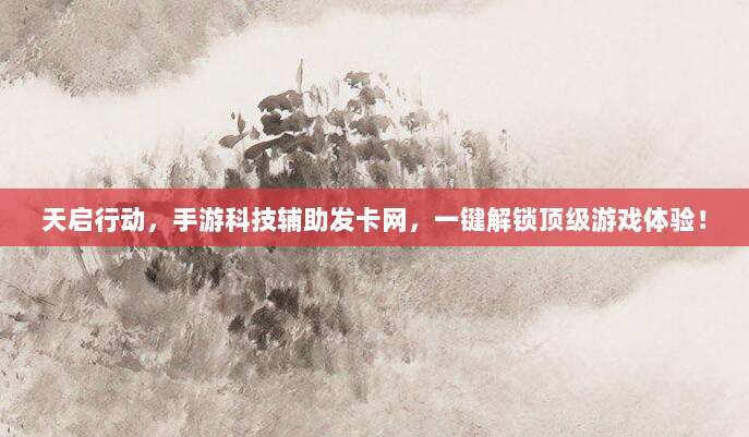 天启行动,手游科技辅助发卡网,一键解锁顶级游戏体验!