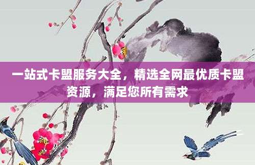 一站式卡盟服务大全,精选全网最优质卡盟资源,满足您所有需求