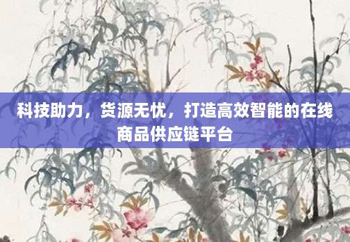 科技助力,货源无忧,打造高效智能的在线商品供应链平台
