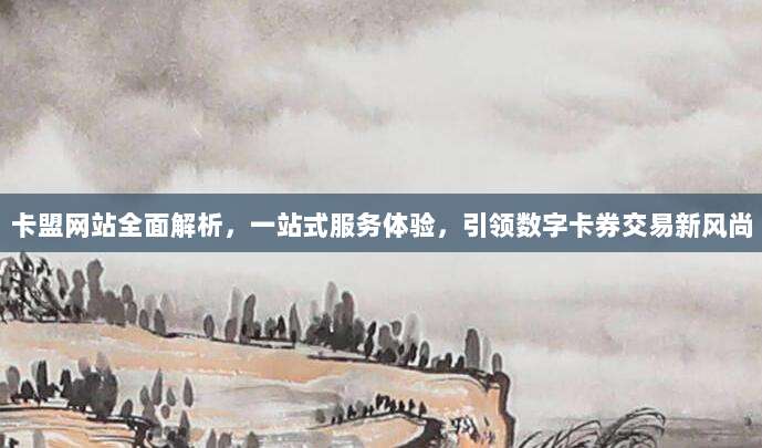 卡盟网站全面解析,一站式服务体验,引领数字卡券交易新风尚