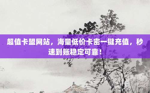 超值卡盟网站,海量低价卡密一键充值,秒速到账稳定可靠!