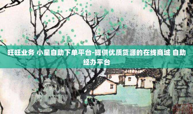 旺旺业务 小星自助下单平台-提供优质货源的在线商城 自助经办平台
