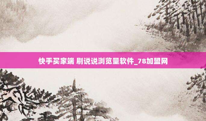 快手买家端 刷说说浏览量软件_78加盟网