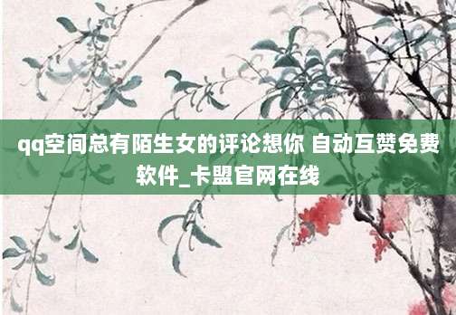 qq空间总有陌生女的评论想你 自动互赞免费软件_卡盟官网在线
