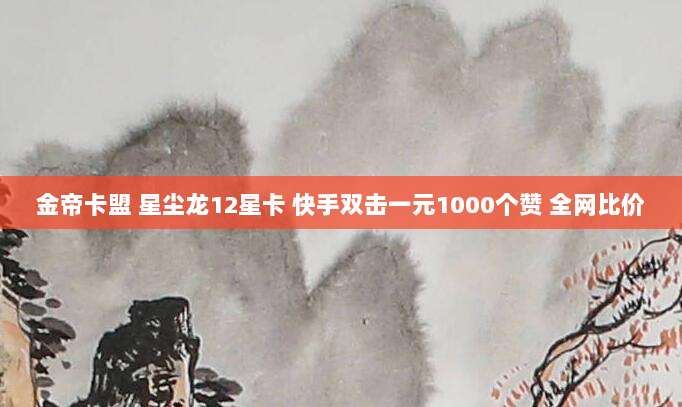 金帝卡盟 星尘龙12星卡 快手双击一元1000个赞 全网比价