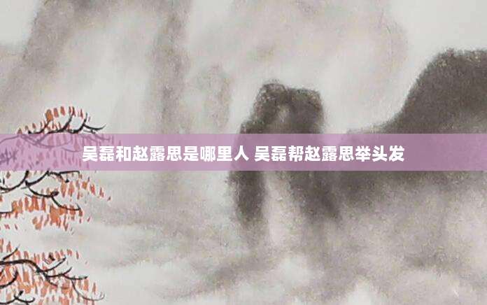 吴磊和赵露思是哪里人 吴磊帮赵露思举头发